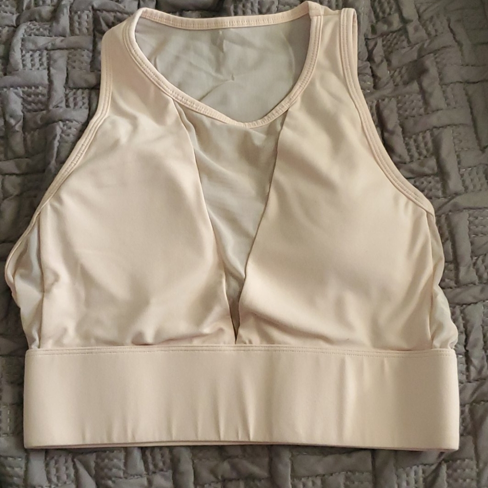 Fabletics Clare Midi Sports Bra Blush